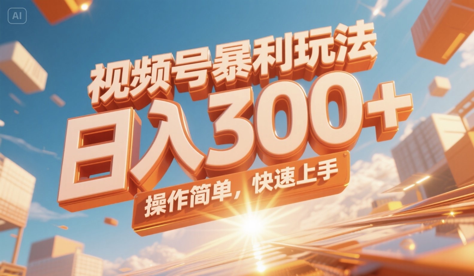 视频号暴利玩法，日入300+，操作简单，快速上手。