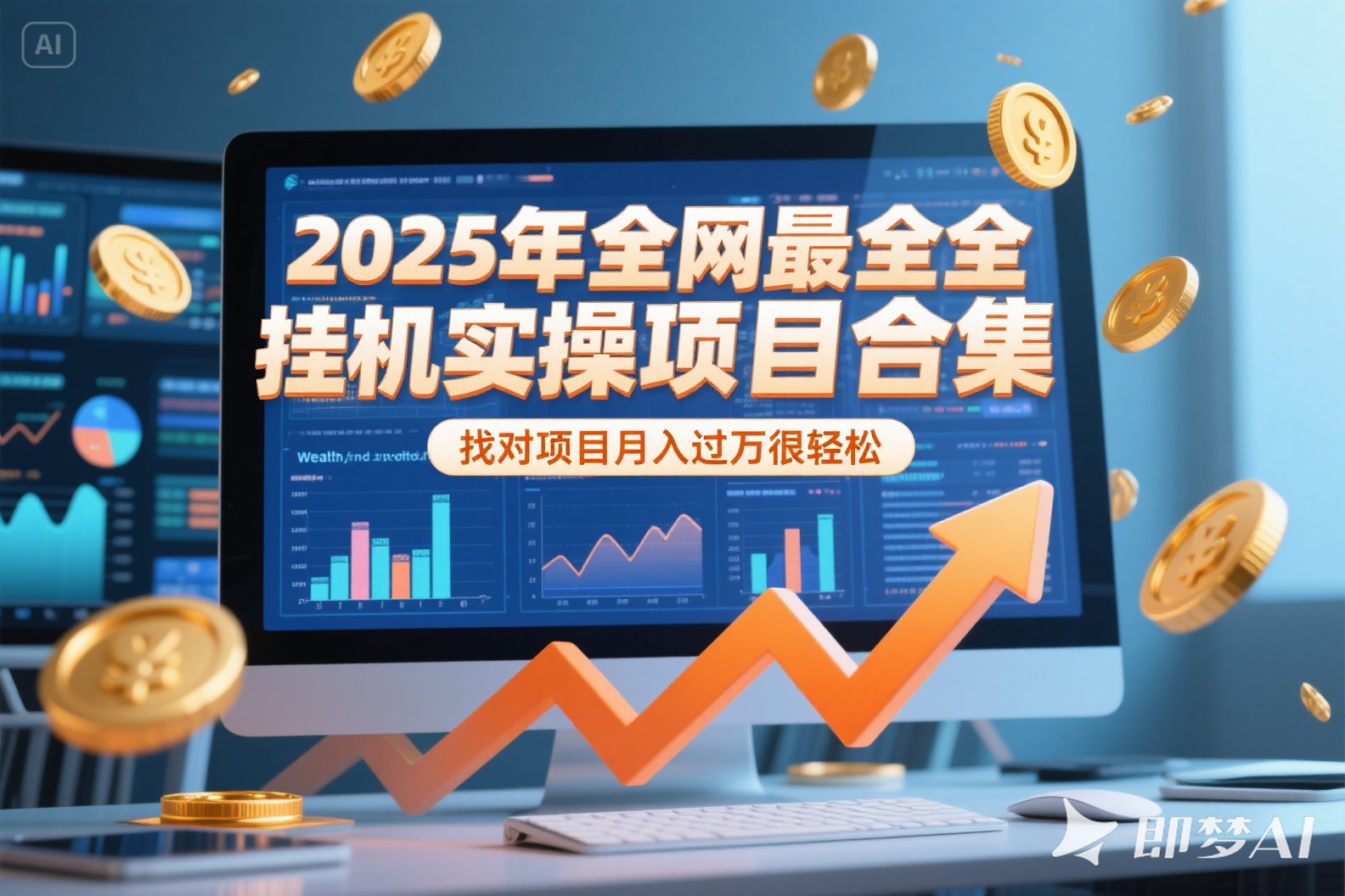 2025年挂机实操项目实操演练，挂机类型，AI直播类型，轻资产创业类型