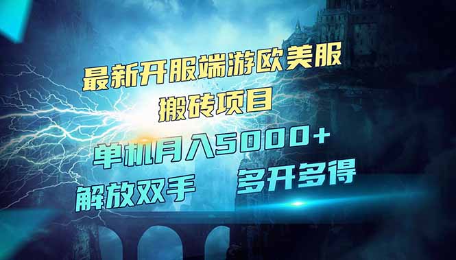 全网热门游戏欧美服端游搬砖，最新开服，项目红利期，单机月入5000+,游戏,课程,打金,第1张