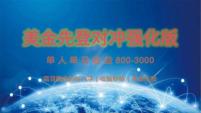 美金先登计划对冲强化版，2025年黑马中最暴力收益日收益1k-4k(可放大